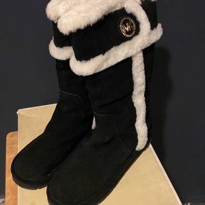 NIB MK Michael Kors WINTER TALL BOOT II black suede size 10